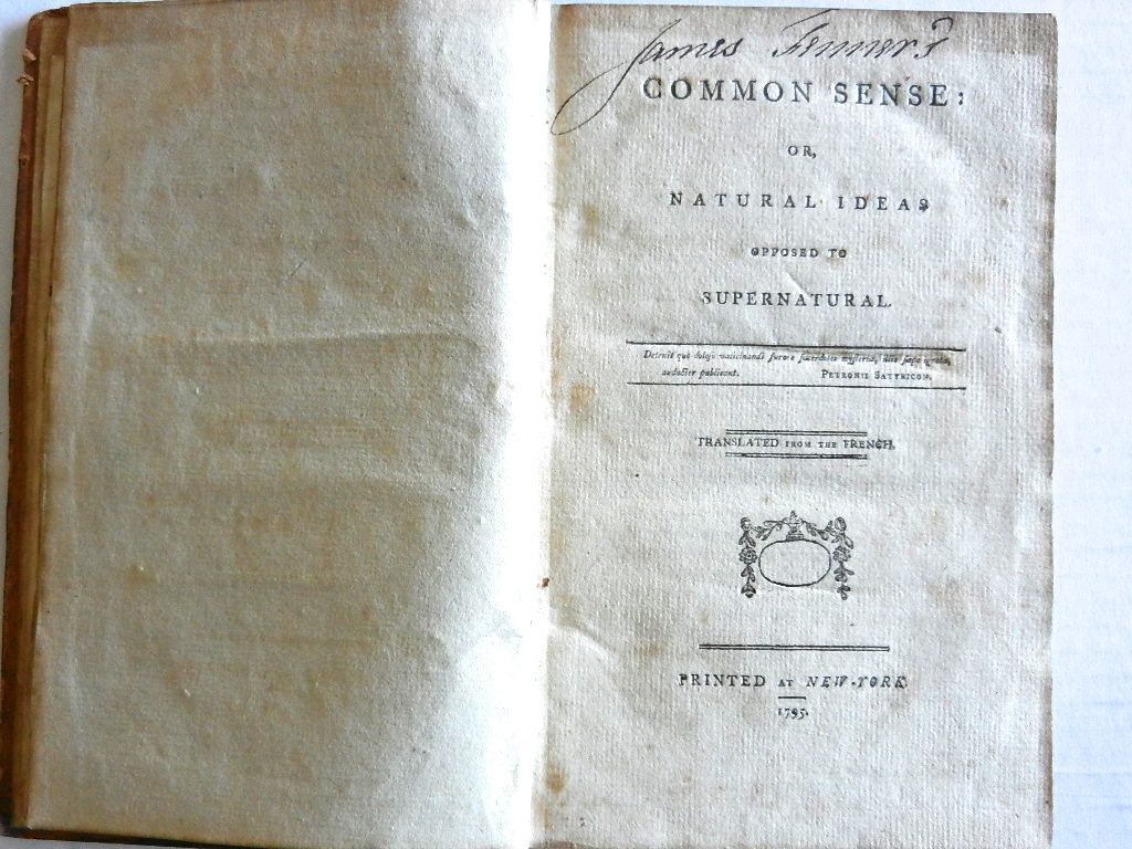 Image for Common Sense: or, Natural Ideas Opposed to Supernatural