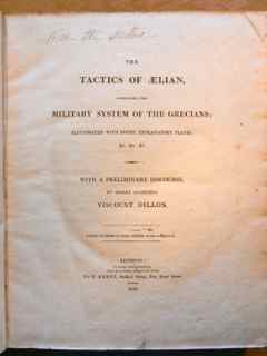 Image for The Tactics of Aelian, comprising the military system of the Grecians; illustrated with notes, explanatory plates.