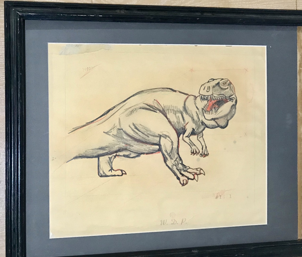Image for Fantasia "Rite of Spring"-- original Concept Drawing of the Tyrannosaurus Rex
(Walt Disney, 1940).