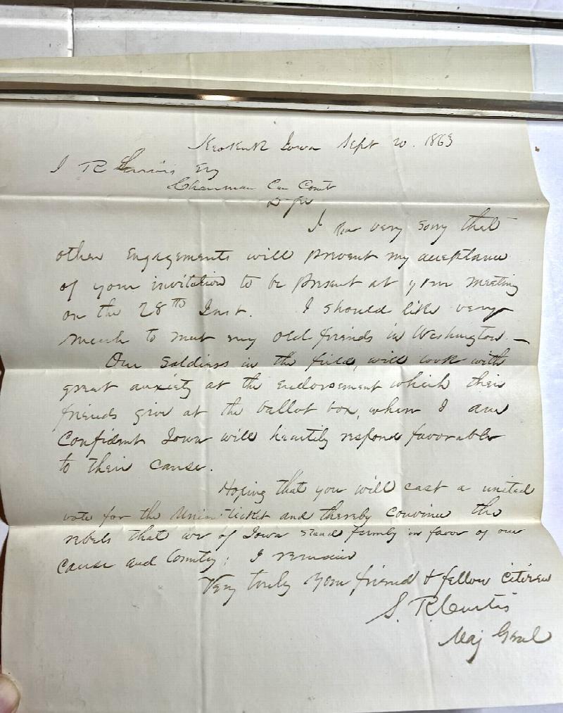 Image for ALS to [Judge] J. R. Lewis re his invitation to attend a Washington D.C. political event in support President Lincoln. Sept 20, 1863