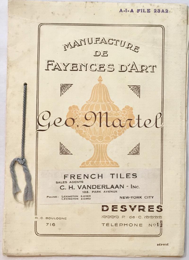 Image for French Tile Catalog, Circa 1925 - Manufacture de Fayences D'Art