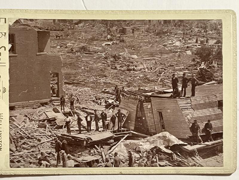 Wellington Kansas Tornado, 1892. Five card photographs