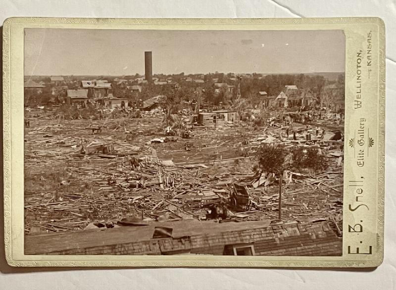 Wellington Kansas Tornado, 1892. Five card photographs