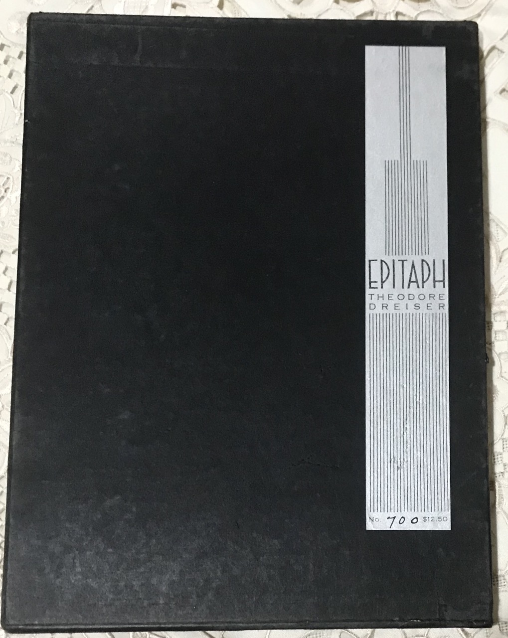 Image for Epitaph : a Poem / by Theodore Dreiser with scarce glassine d/w.